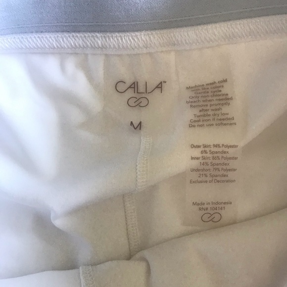 NWOT CALIA Women's Pleated Mesh Tennis Skort White Pickleball size Medium - Picture 5 of 9